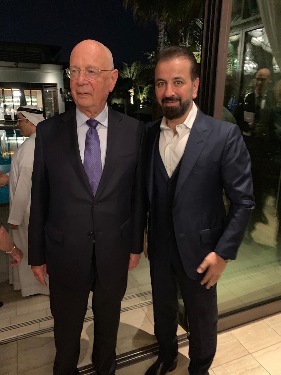 Adel Mardini with Klaus Schwab, founder of the World Economic Forum