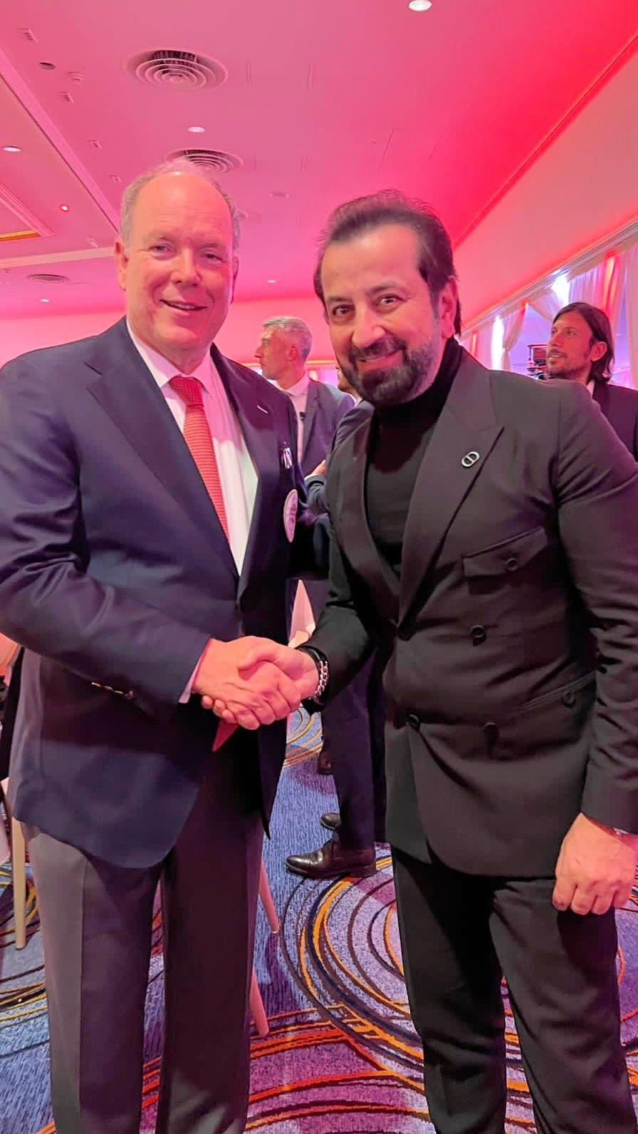 Adel Mardini with H.S.H. Prince Albert II of Monaco at the Fight Aids Cup in Monaco, 2024